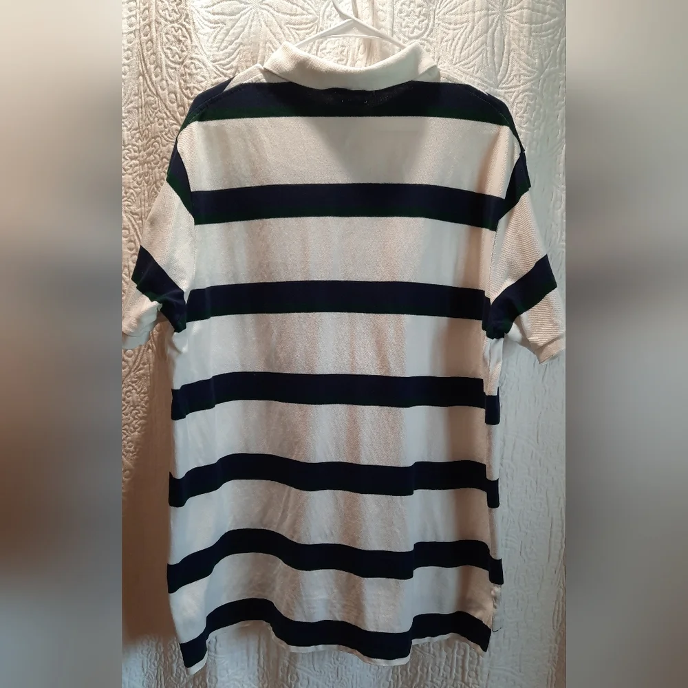 Polo Ralph Lauren Shirt Mens XXL White Striped Polo Golf Sporty Preppy Custom